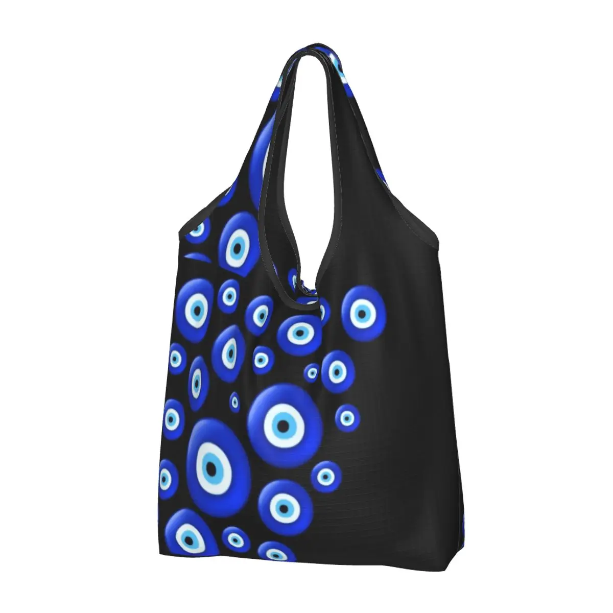 

Evil Eye Grocery Shopping Bags Fashion Shopper Tote Shoulder Bag Large Capacity Portable Hamsa Hand Of Fatima Handbag