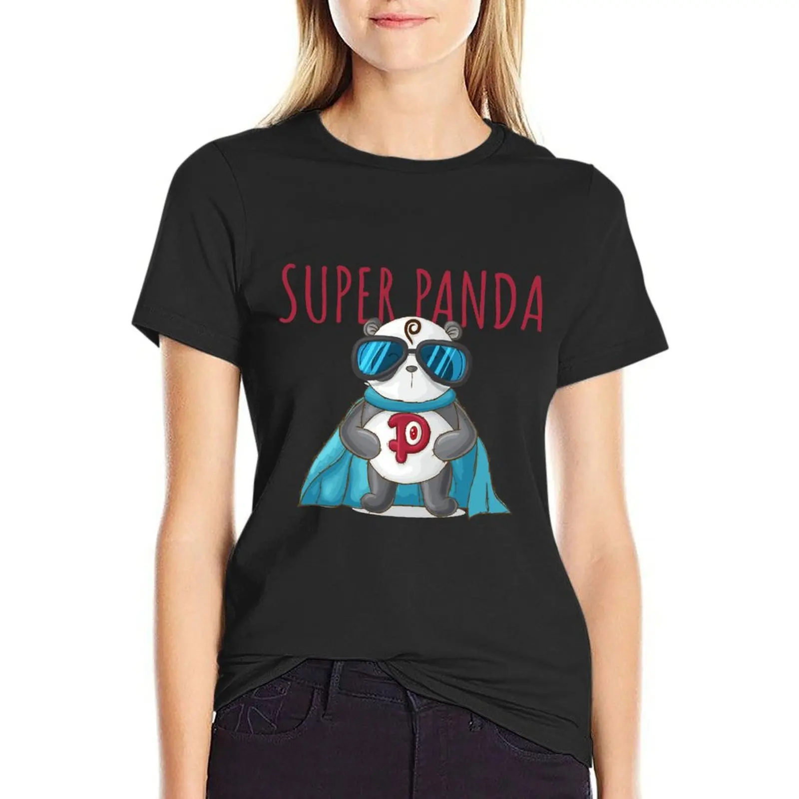 Super Panda, Super Panda Held T-Shirt Tees Dame Kleding Graphics Schattige Kleding Vrouwen T-Shirts