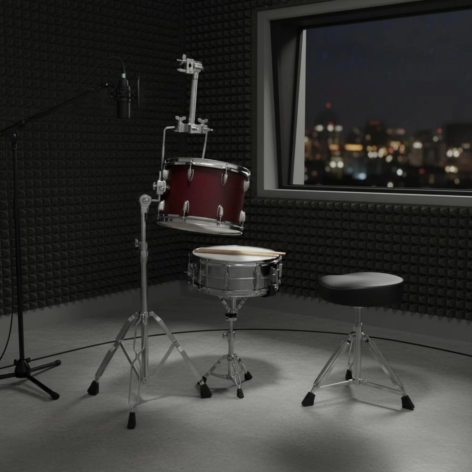 Drum-montagearm Heavy Duty Double Tom Mount Music Gear Rotatable Drum Clamp for Stage Performance
