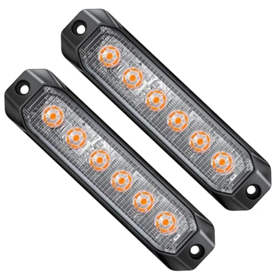 

2 шт. светодиодных стробоскопов 2026 года, обновленные, суперяркие [Класс SAE 1], простые в установке, водонепроницаемые IP67, с режимами мигания и синхронизации, светодиодные (LED)