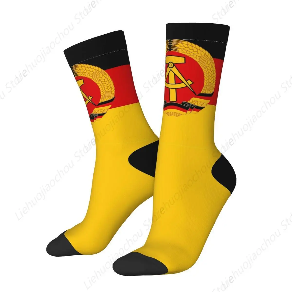 Fashion Flag Of East Germany Football Socks Polyester Long Socks for Women Men