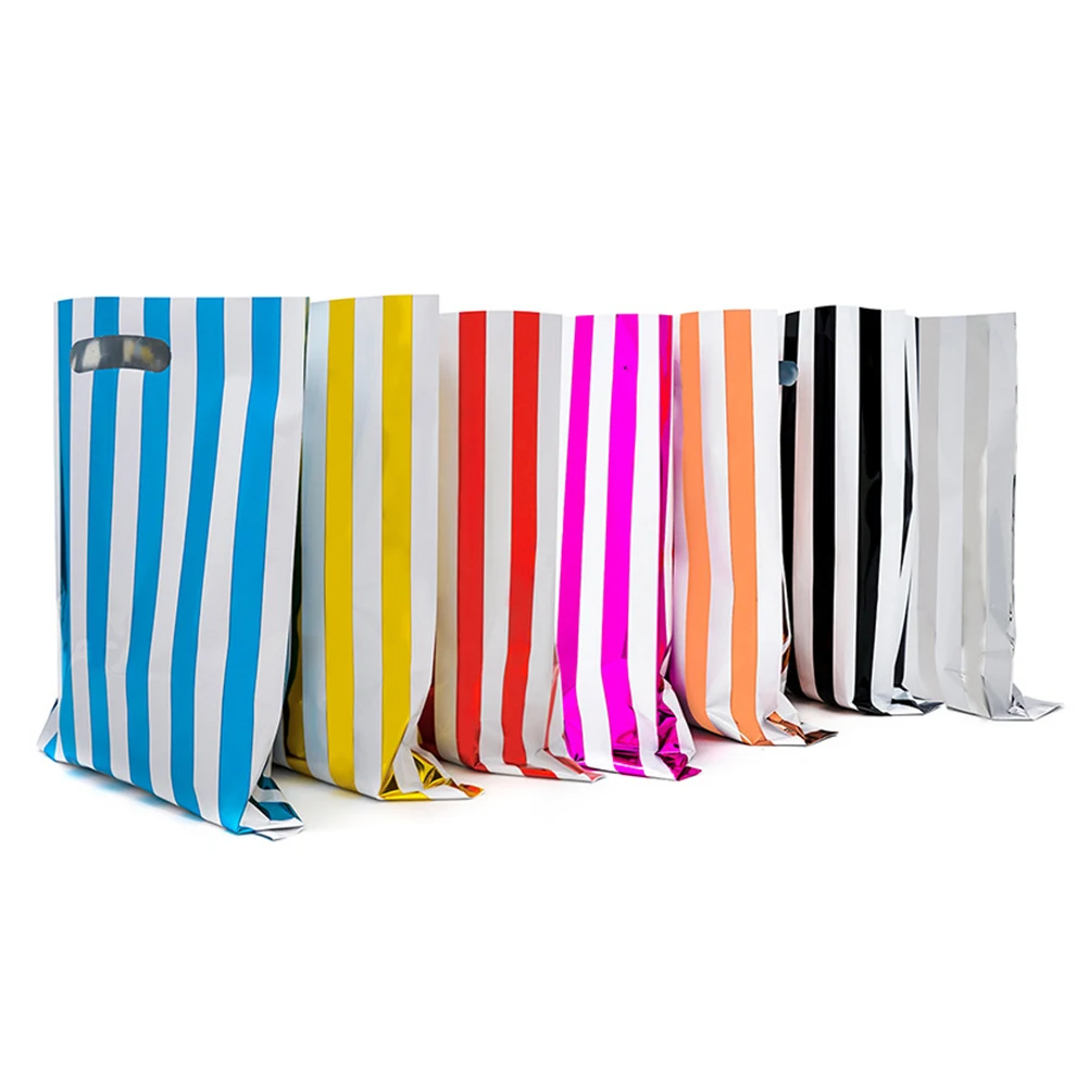 

50 Pcs Holiday Gift Bag Stripe Candy Snack Kids Chocolate Storage Bags Durable Reusable Present Pouch For Party Favors