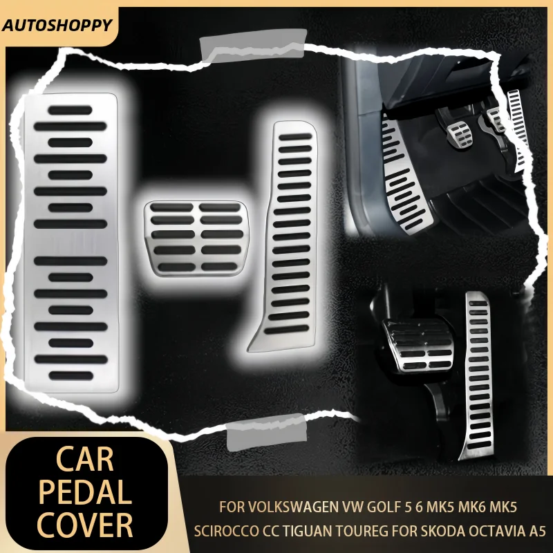 Pedal de coche para Volkswagen VW Jetta Golf 5 6 MK5 MK6 GTI Scirocco EOS Tiguan Passat B6 B7 CC r-line cubierta de Pedal antideslizante de freno de Gas