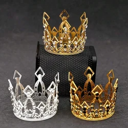 Golden Cake Decoration Crown Birthday Mini Crown Crystal Pearl Wed Cake Crown Top Birthday Cake Accessory Scene Decoration Gift