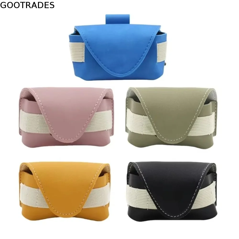 Magnetic Buckle Golf Ball Waist Bag PU Leather Waterproof Golf Belt Bag Storage Case Mini Golf Ball Container Sports Training