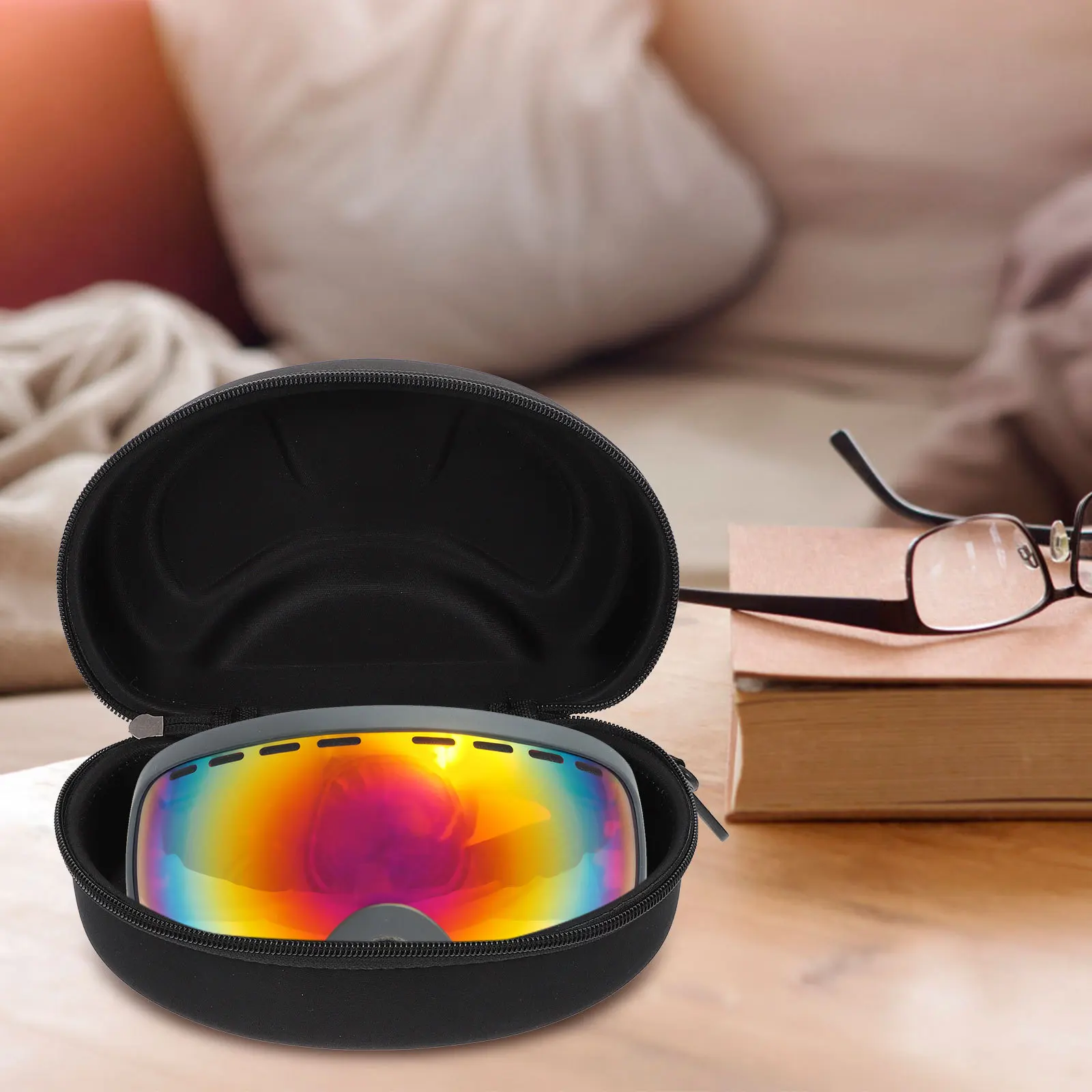 

1Pcs Glasses Storage Box Premium Eva Material Secure Zip Closure for Sunglasses Goggles Eyewear Organizer Travel Essential