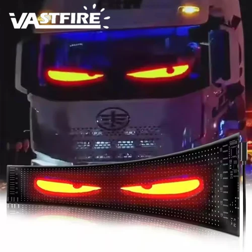 Panel de luz LED de Pixel para camión, coche, ojo de diablo, Control remoto, iluminación suave y plegable, desplazamiento para tablero, parabrisas, 12V, 24V