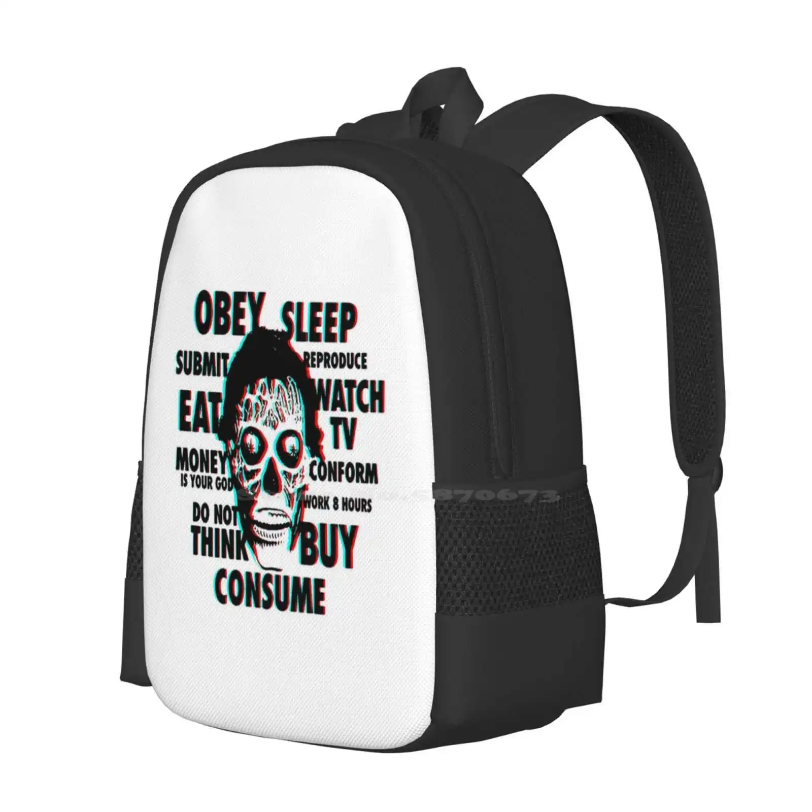 They Live Eat Work Repeat Sleep Consume Hot Sale Backpack Fashion Bags Sleep Quotation Subject Consume Kingdom Hearts Birth By