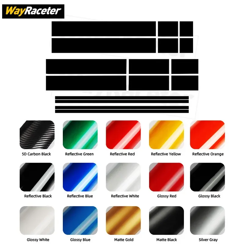 Car Door Side Stripes Sticker Hood Bonnet Roof Rear Trunk Body Graphics Vinyl Decal For Shelby GT Accessories