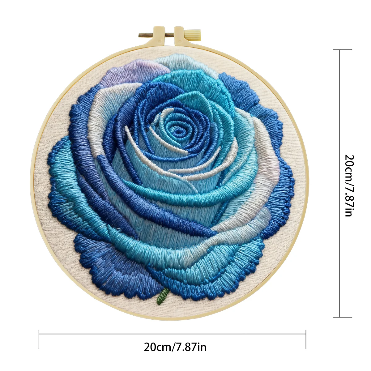 1 Stück 20X20CM/15X15CM 7,87/6,3 Zoll Blumen-Stickerei-Starter-Kit DIY-Kit DIY-Stickerei-Set Handarbeiten Nadelkunst – Detail 3