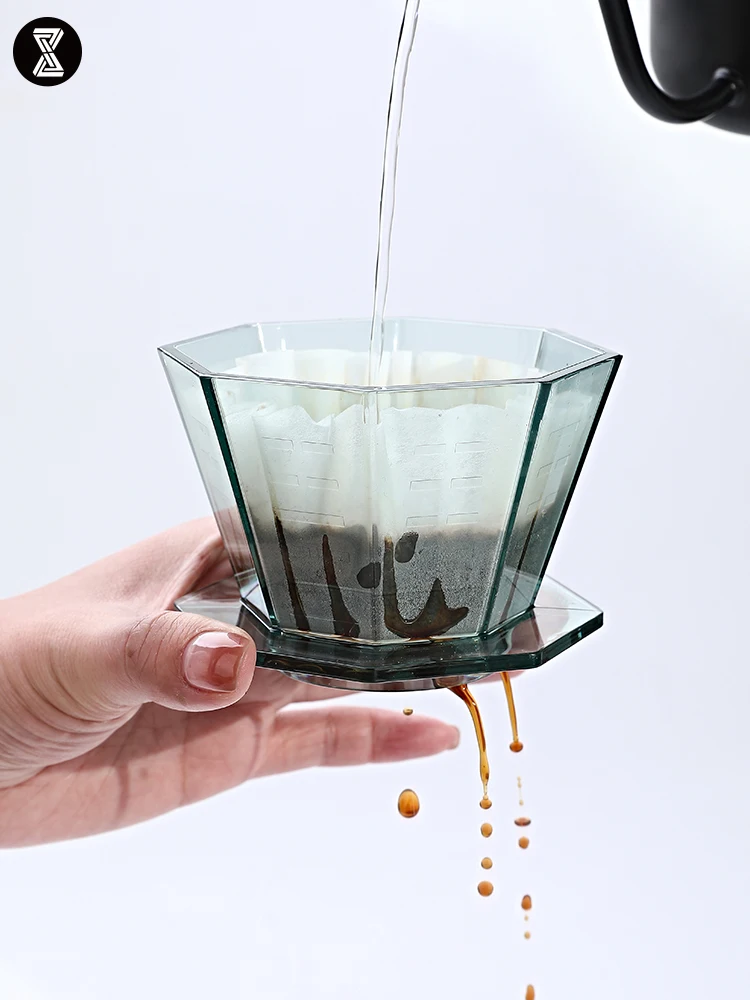 

Hand-Poured Coffee Filter Cup Flat Bot Drip Coffee er Home Coffee Brewing Tool Pure Color Japanese Sle Plastic Filter...