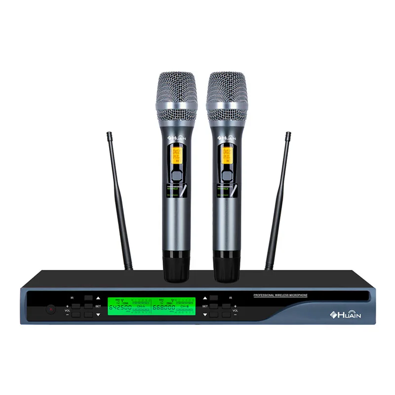 Professional True Diversity Omni-directional Wireless Lavalier Handheld Microphone System UHF Metal Cordless Dynamic Noise