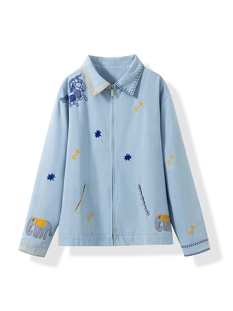 Haworth Small Town Heavyweight Embroidery Vaion Sle Quinceanera Color Walnut Flower Cowhide Jaet Outerwear for Women