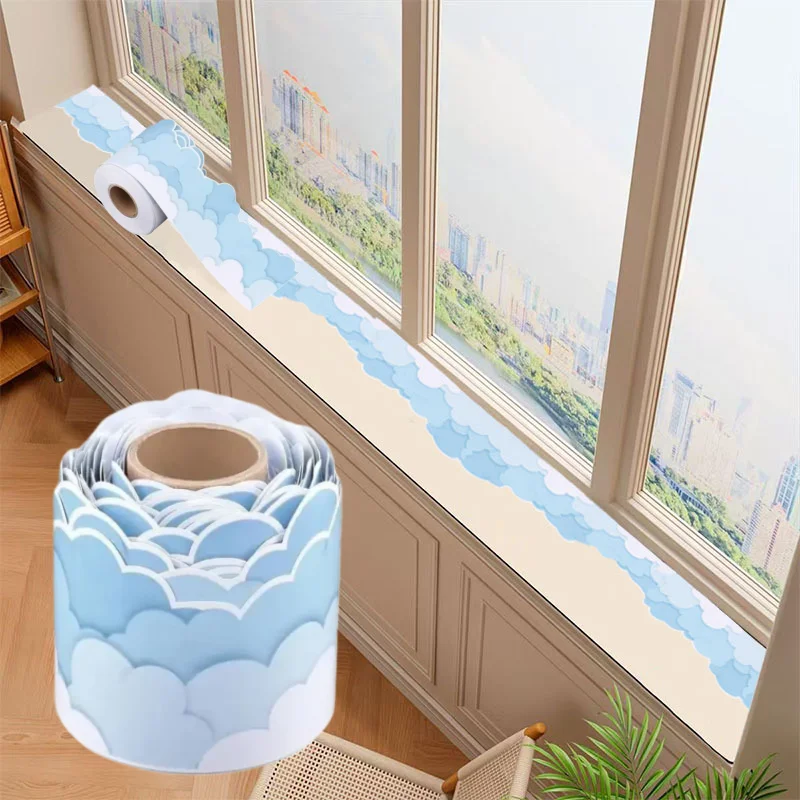1 10m/393.7inch Roll Self-Adhesive Border Decorative Wall Sticker, Beautifying the Edges of the Wall, DIY Decorative Sticker