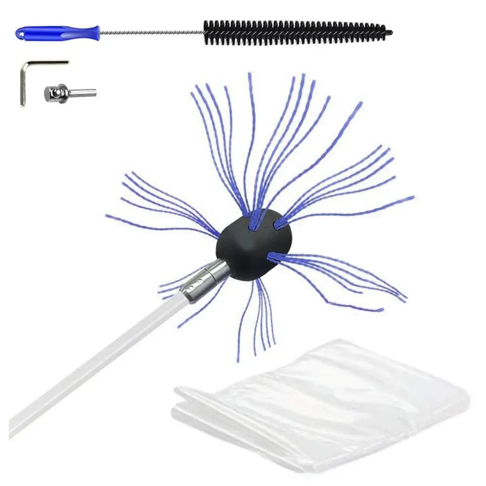 Flexible Flue Cleaner Chimney Sweep Tool Brush Kit For Fireplace Flue Efficient Soot Removal Lightweight Design