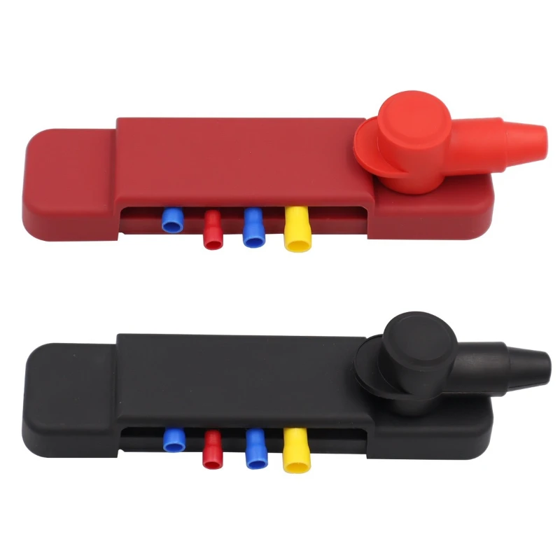 12 Point Battery Bus Bar Power Distribution Block Screw Terminal Stud M6 Electric Busbar 48V DC Black Red Automotive Car Boat