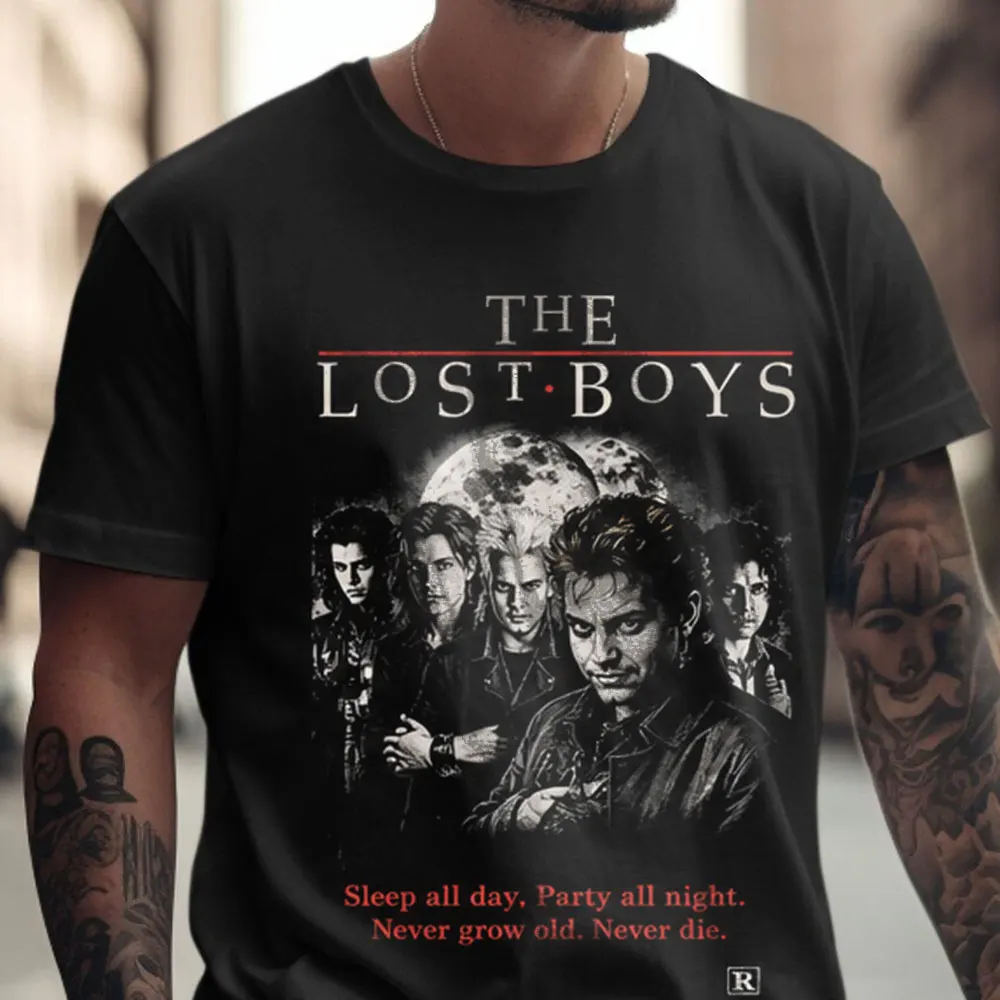 The Lost Boys Retro Vampire Horror Movie T-Shirt Vintage 80s Gothic Graphic Tee 0521 Streetwear Unisex Tee Short Sleeve Tops