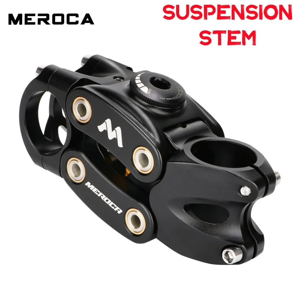 MEROCA Touring Cycling Grave MTB Mountain/Road Bike Suspension Stem 90MM  Shock Absorbing Riser Four Links Stem Gym Bike Parts