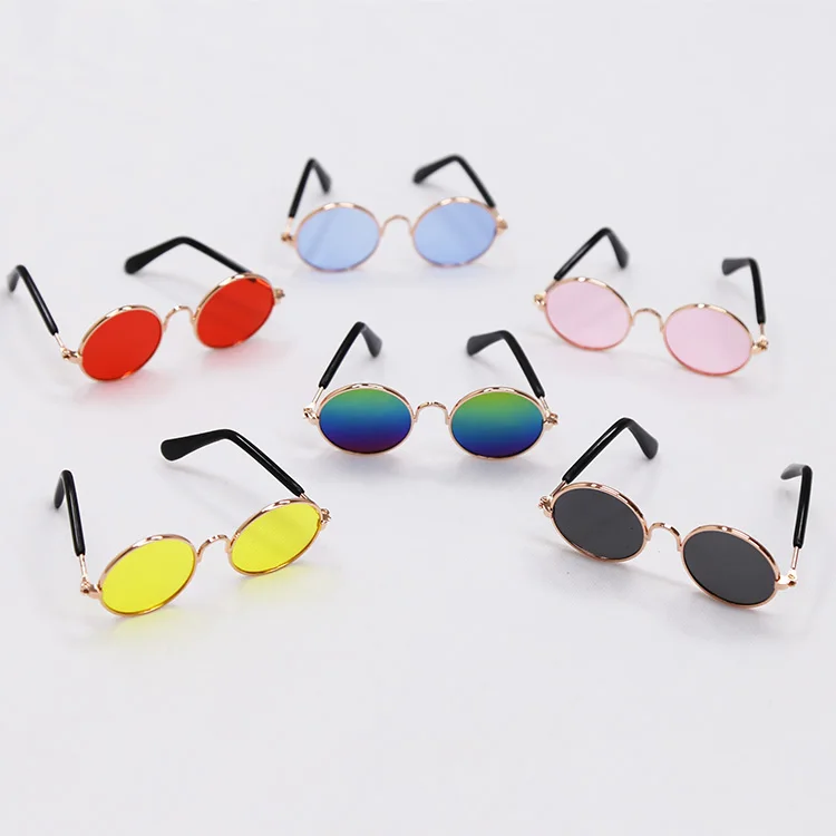 Vintage Round Cat Sunglasses Reflection Eyewear Glasses Pet Products for Dog Kitten Dog Cat Accessories for Small Dogs