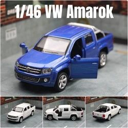 1/46 Volkswagen Amarok Pickup Truck Toy Car Model for Children Diecast Metal Off Road Miniature Pull Back Collection Gift