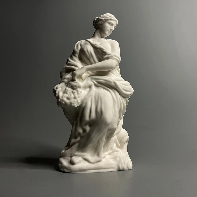 Flora Goddess Statue Greek Mythology Figurine for Living Room Decor Elegant Plaster Sculpture Garden Angel Desk Ornament Gift