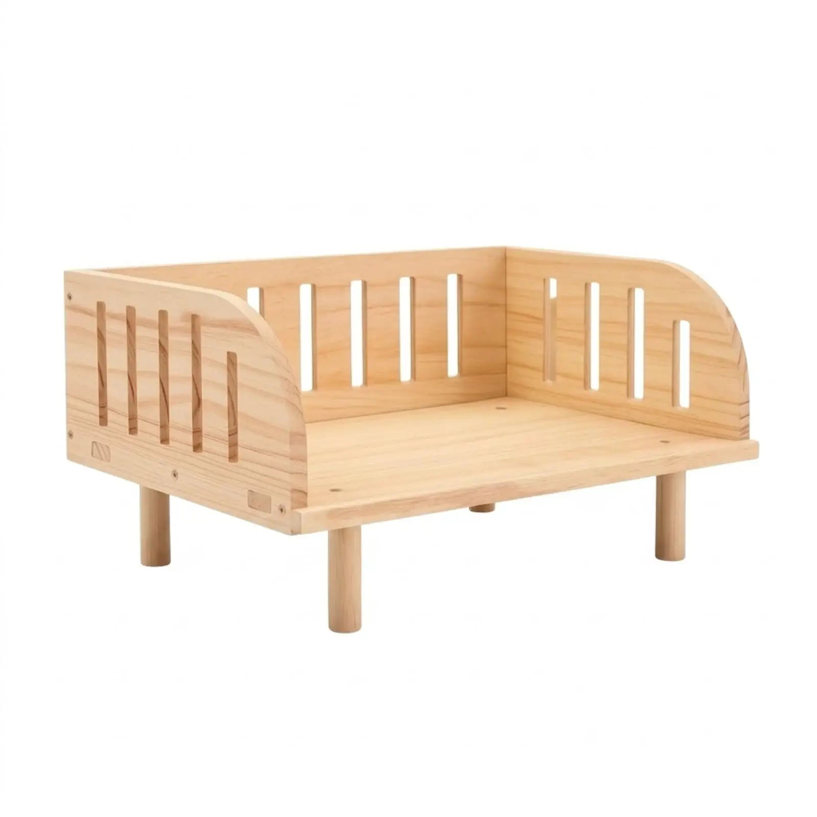 Solid Wood Wooden Pet Bed Ventilated Raised Pet Bed Rectangular Furniture