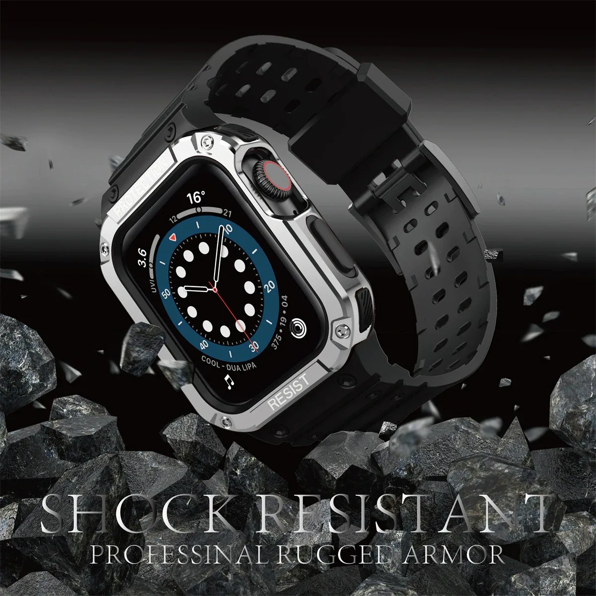 

Чехол и ремешок для Apple Watch band 45 мм 41 мм 44 мм 40 мм 38 мм 42 мм, резиновый силиконовый Браслет для iWatch series 3 4 5 6 se 7