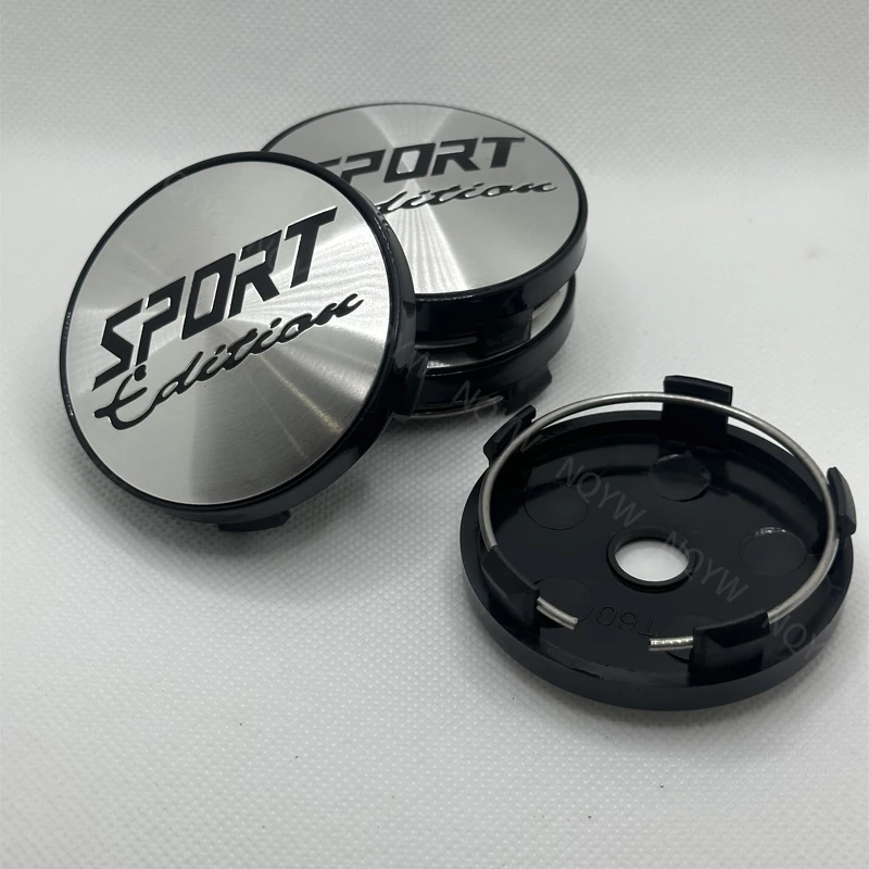 4Pcs/Set 60mm Car Wheel Center Hub Caps Cover Kit SPORT Edition Logo Decoration Hubcap Auto Hubcap Dust-proof Covers Accessories