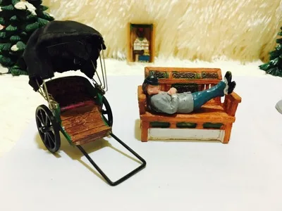 

Фигурка из смолы, психический психологический песочный стол, игровая коробка, кордовая терапия, рикша, водитель и рикша