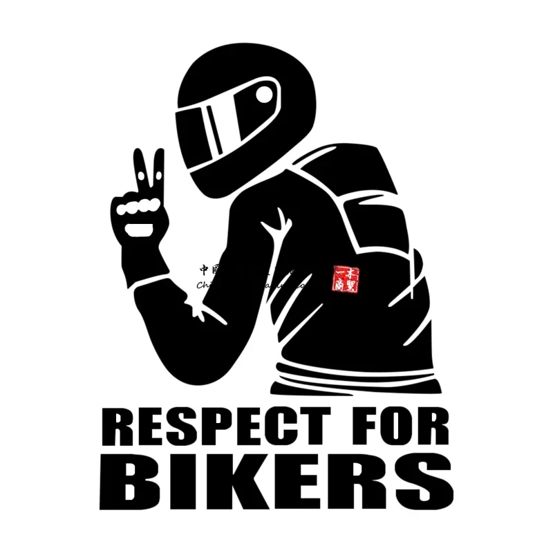 Car Sticker Funny Respect Cyclist Decal Vinyl Bike Motorcycle Styling Decoration Waterproof Sunscreen PVC