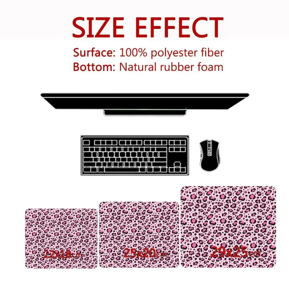 Small Tan Leopard Print Mouse Pad DIY Print Cheetah Pattern mousepad Leopard Animals Cheetah Case Jungle lock edge desk mat XS