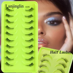 Half Lashes 3/5/10Pairs Natural Short Cat False Eyelashes Hand made Reusable Fluffy Fake Eyelash Makeup Tool Faux Cils Cílios