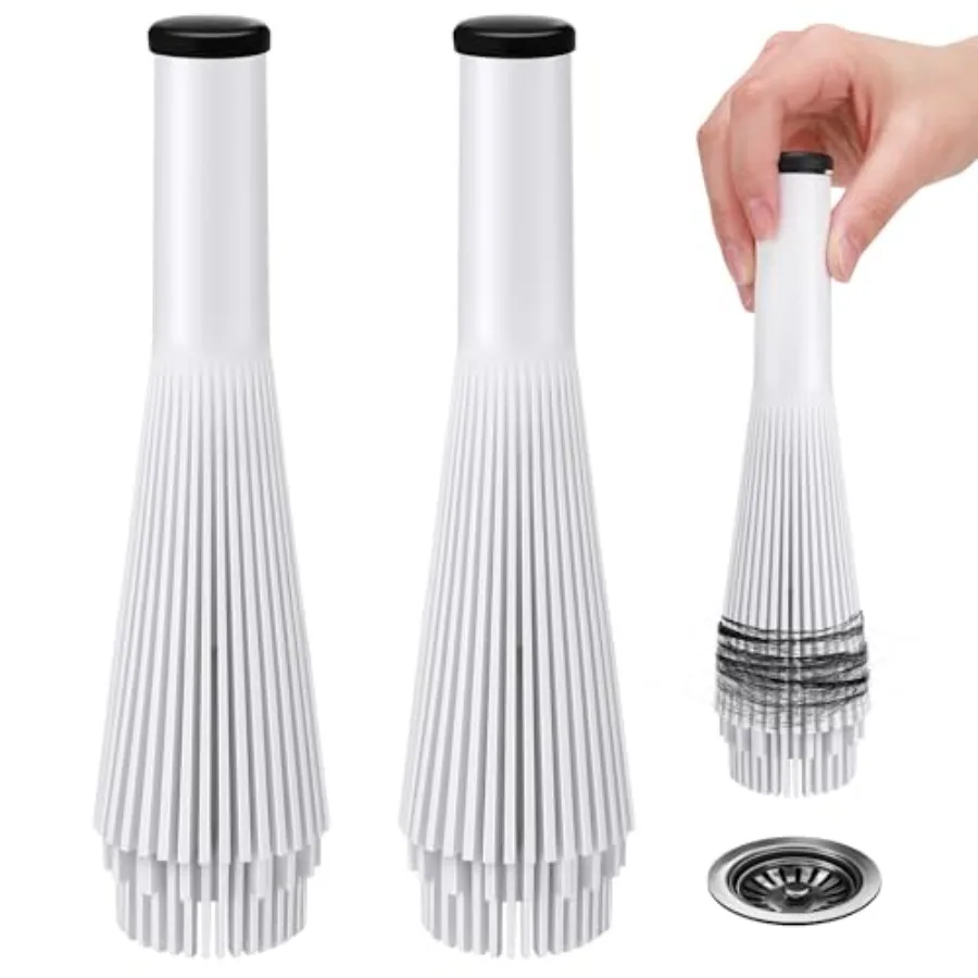 2 Pack Lint Trap for Washing Machine Utility Tub and Sink Drains, Laundry Lint Catcher with Rubber Plugs, Hair Catcher, Compati