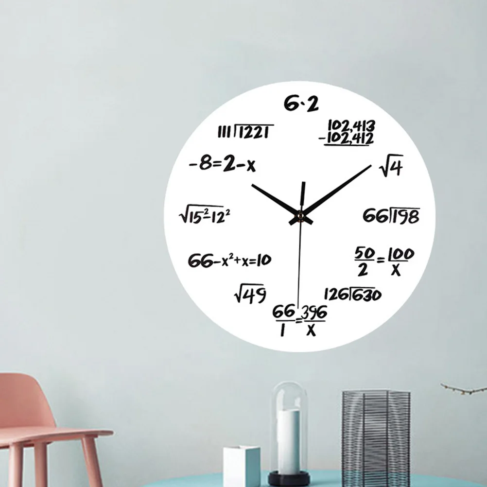 

Digital Wall Mathematical Formula Design Modern Quartz Clock For Home Office Classroom Teacher Gift White Decorative Wall Clock
