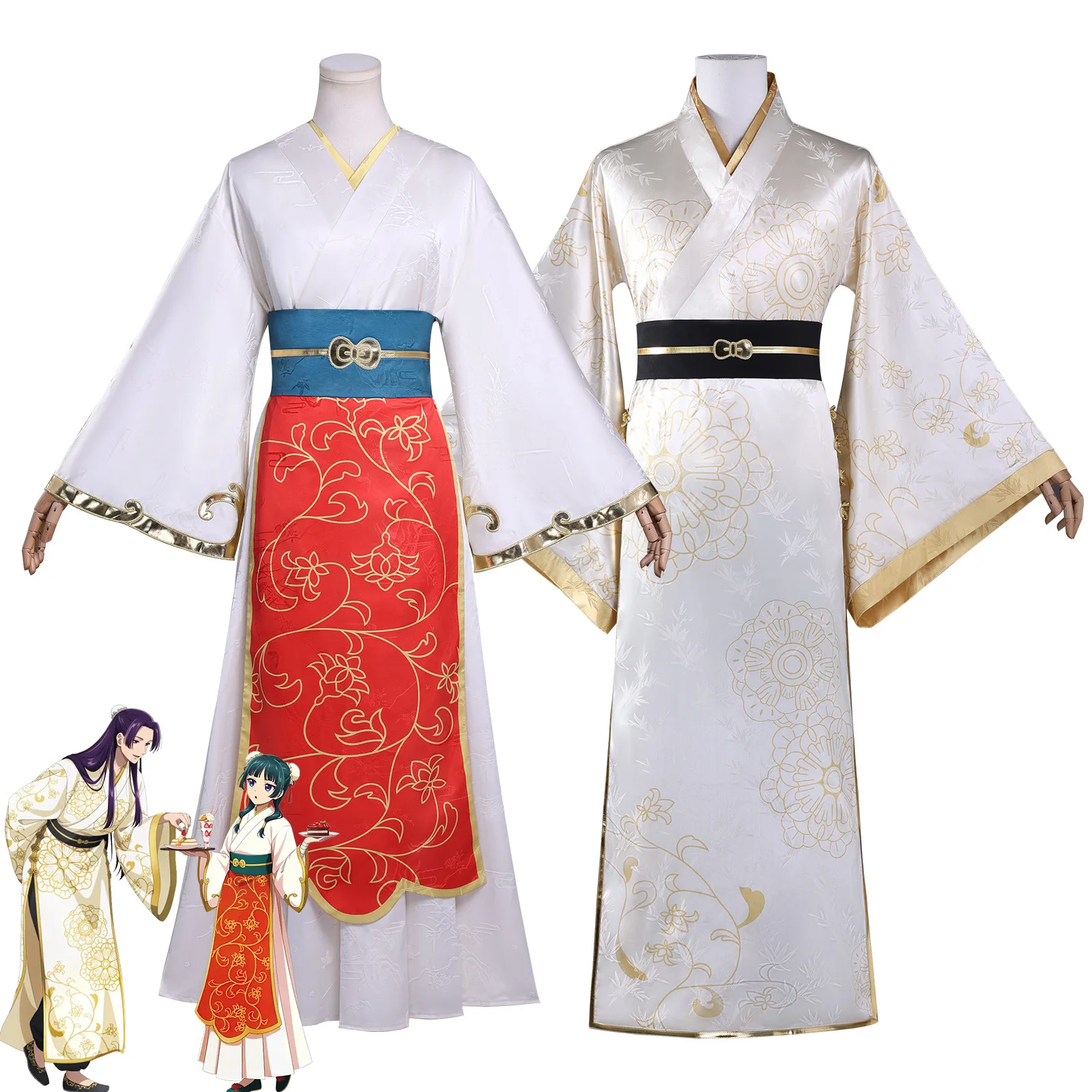 

Anime The Apothecary Diaries Maomao Cosplay Costume Wig Dress Jinshi White Robe In Sweets Paradise Halloween For Women Hanfu