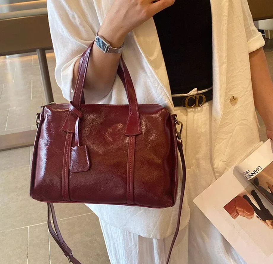 กระเป๋าถือหนังแท้สไตล์วินเทจสำ - Luxury Y2K Bags บทวิจารณ์และราคา
