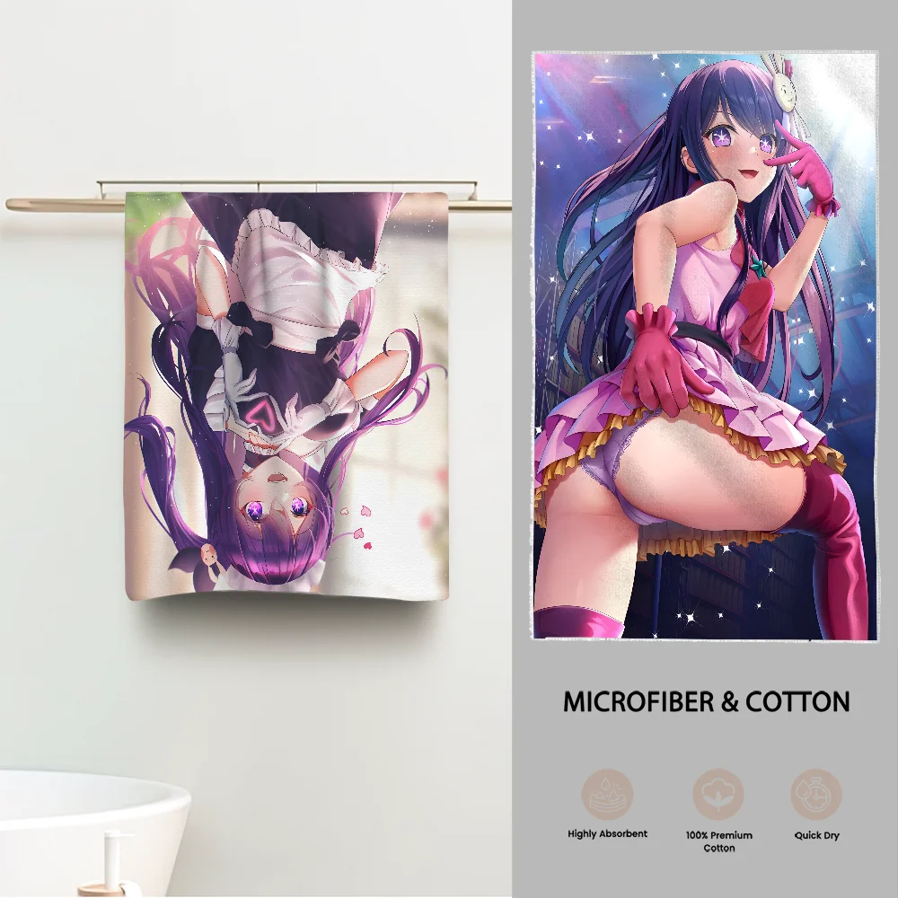 

O-Oshi no Ko Anime Luxury Bathroom Hand Towels One Side Cotton One Side Microfiber Personalized Gift Dropshipping