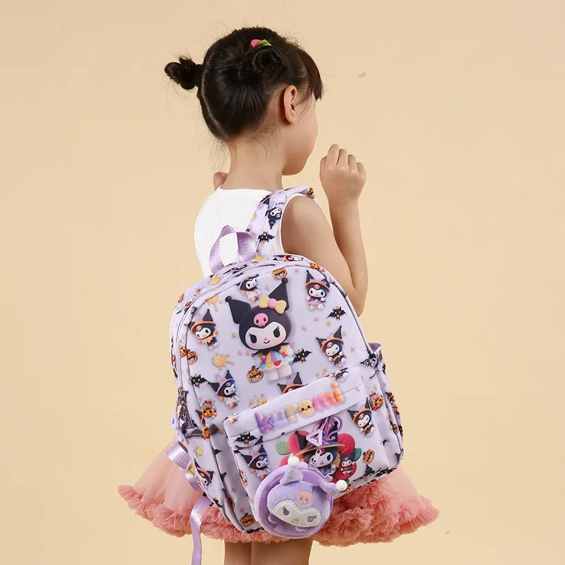 

2025Sanrio hello kitty cartoon children's schoolbag new kuromi shoulder bag for boys and girls handbag