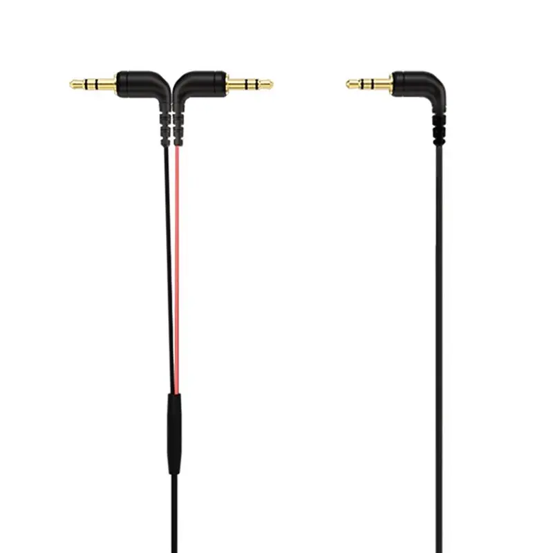 ABGI 3.5mm TRS Splitter Adapter Cable for Rode SC11, One to Two Microphone Adapter for Camera, Black+Red