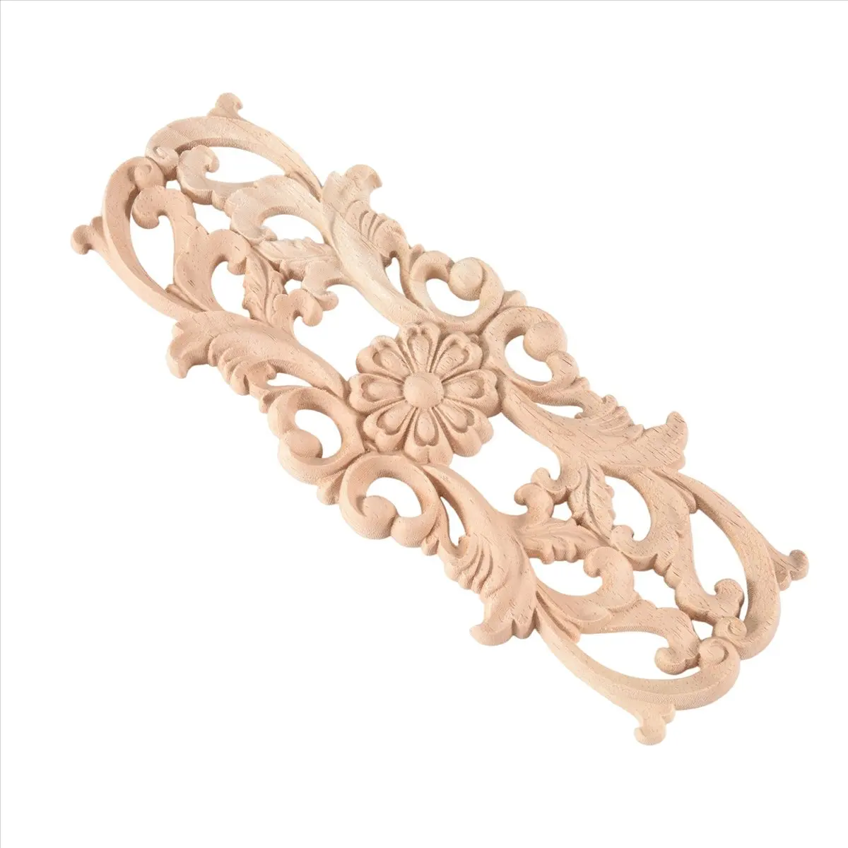 REST Rubber Wood Carved Applique Retro Furniture Crafts Decor New(22.5*8cm)