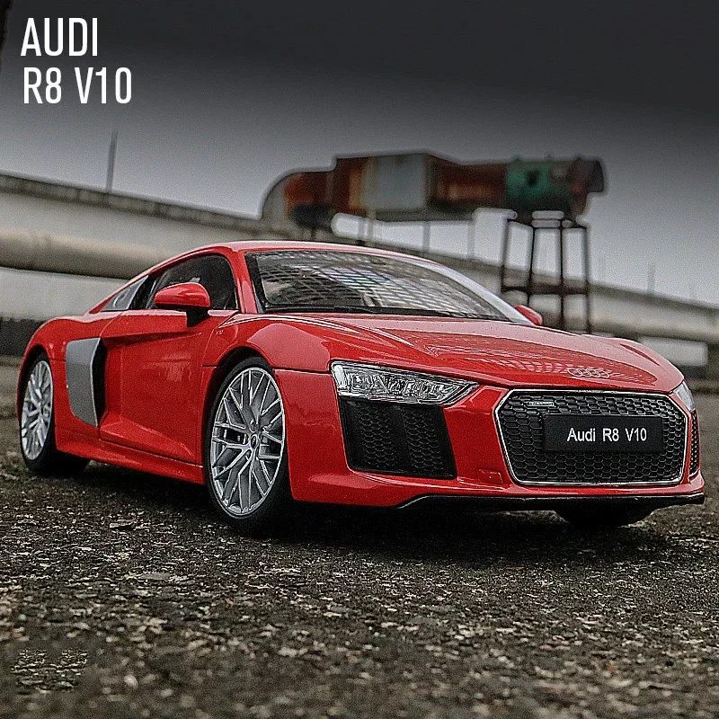 WELLY 1:24 2016 Audi R8 V10 sports car simulation alloy car model crafts ornaments Childrens Collection toy gift B63