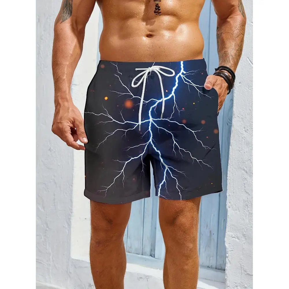 1pcs Men's Short swim trunks2026 Summer 3D Printed Short sleeve running Quick drying Men clothing Breathable Polyester