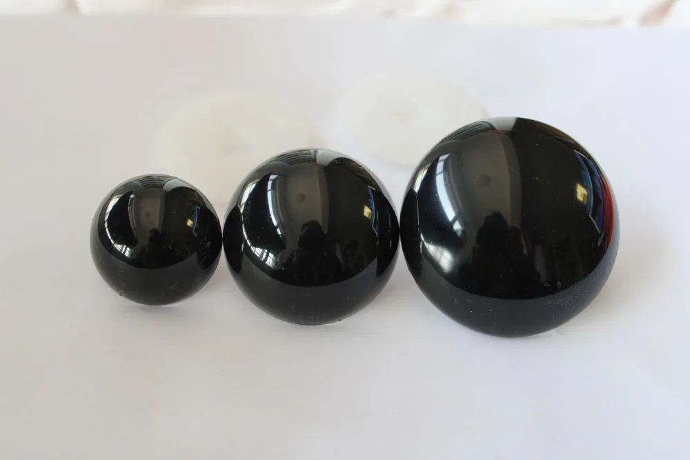 1pair/lot 28mm/30mm/40mm/50mm high quality bright full black round toy eyes for diy plush doll findings --size option