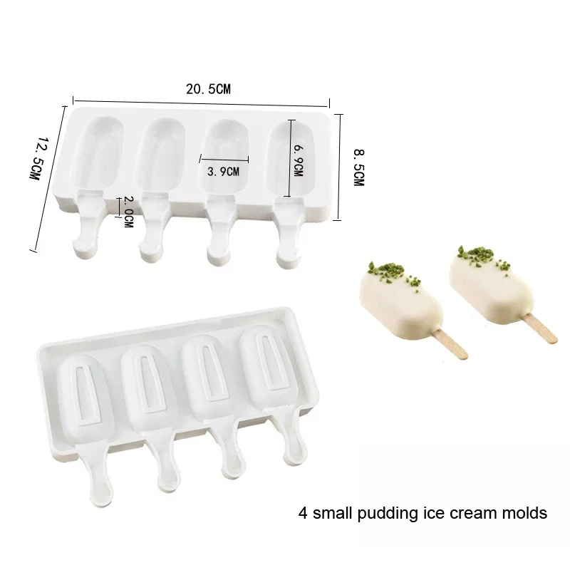 4 even ice cream mousse silicone mold   diy pudding popsicle ice cream cake baking mold