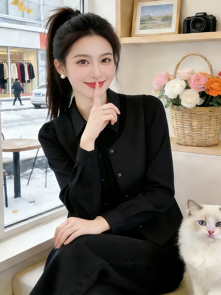 

Casual Long Sve V-Ne irt Women's Faionable Versatile Spring New Sle Breathable Comfortable Skin-Friendly Regular Fit