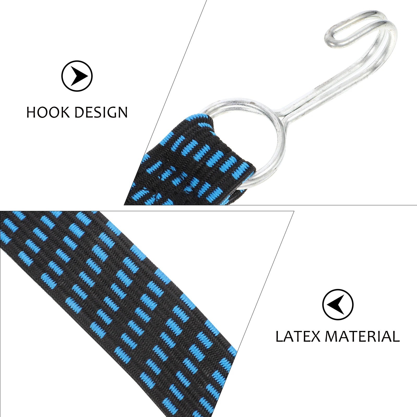 

2 Pcs Bungee Cord Practical Bike Luggage Strap Electric Car Thick High Tenacity Latex Silk Straps with Hooks Flat