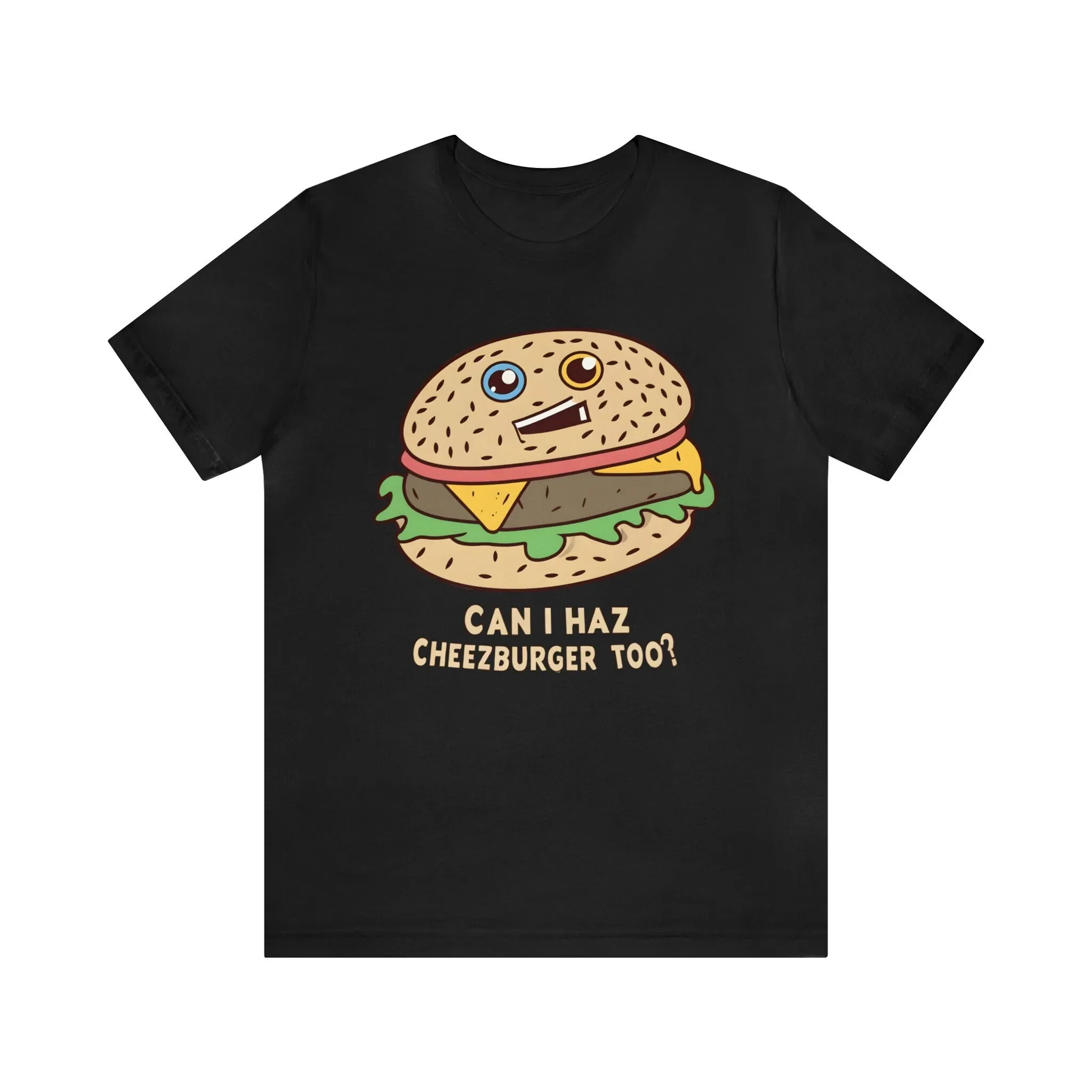 Can I Haz Cheezburgerz Too Funny T shirt for Gamers Bella Canvas 3001 Unisex Jersey Short Sleeve T shirt