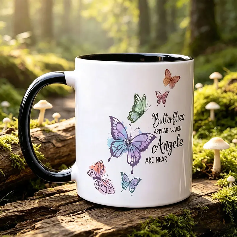1-Piece Set, 11 oz Fun Butterfly Coffee Mug, 