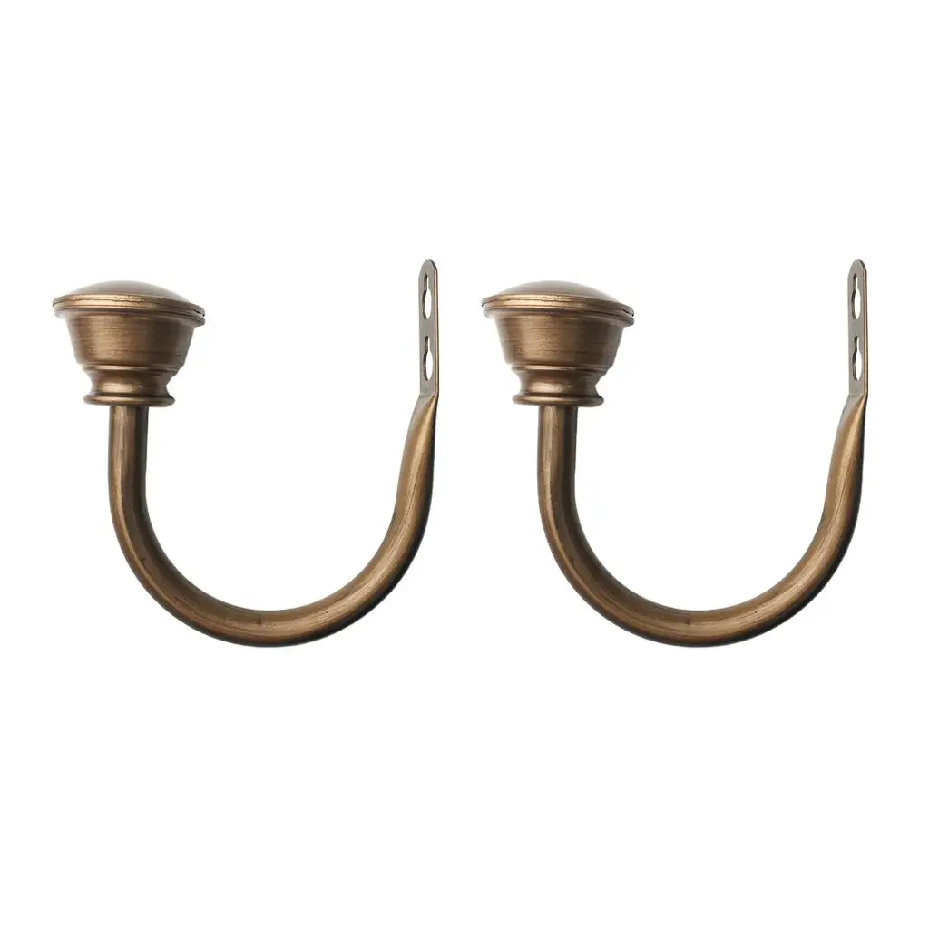 U Shaped Curtain Holdback Iron Hook Adjustable Drapery Tieback Wall Hook for Home Office Dining Room Decoration