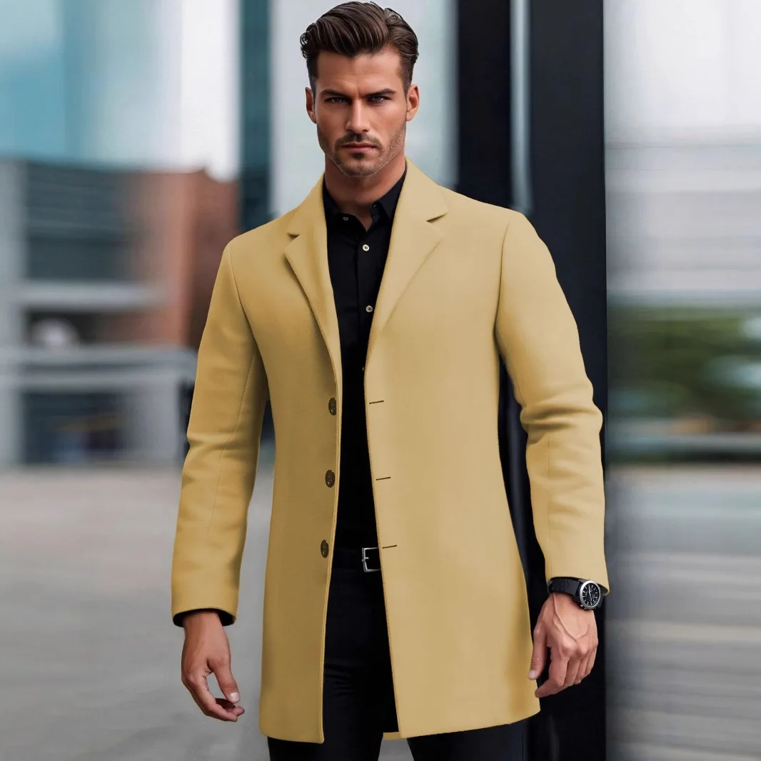 Spring And Autumn Coat Jacket Lapel Slim Coat Elegant Medium And Long Trench Coat